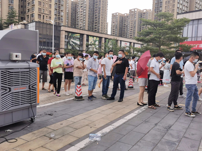 東莞全城核酸檢測(cè)，瑞泰風(fēng)關(guān)愛在行動(dòng)，斗酷暑，送清涼！